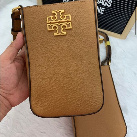 Tory Burch Britten Pebble Leather Phone Crossbody Bag - Picture 2 of 7